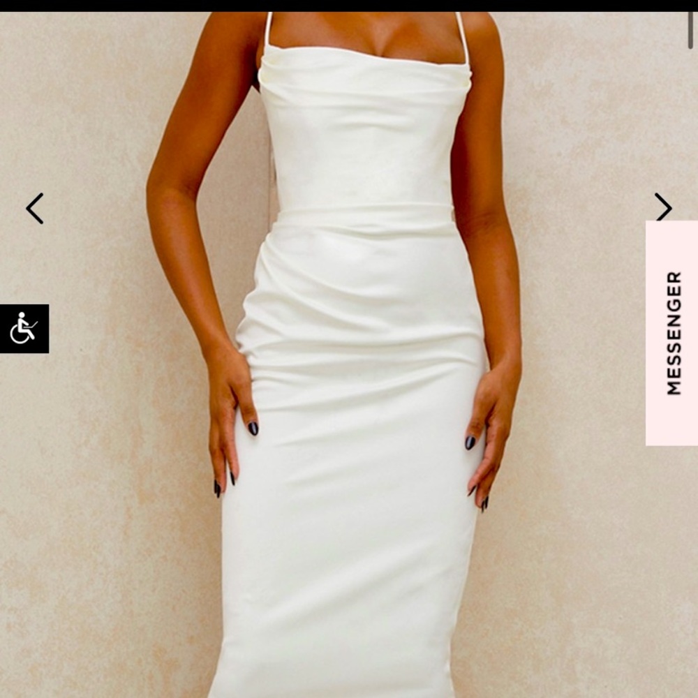 House of CB “Anna” IVORY SATIN CORSET DRESS- Large